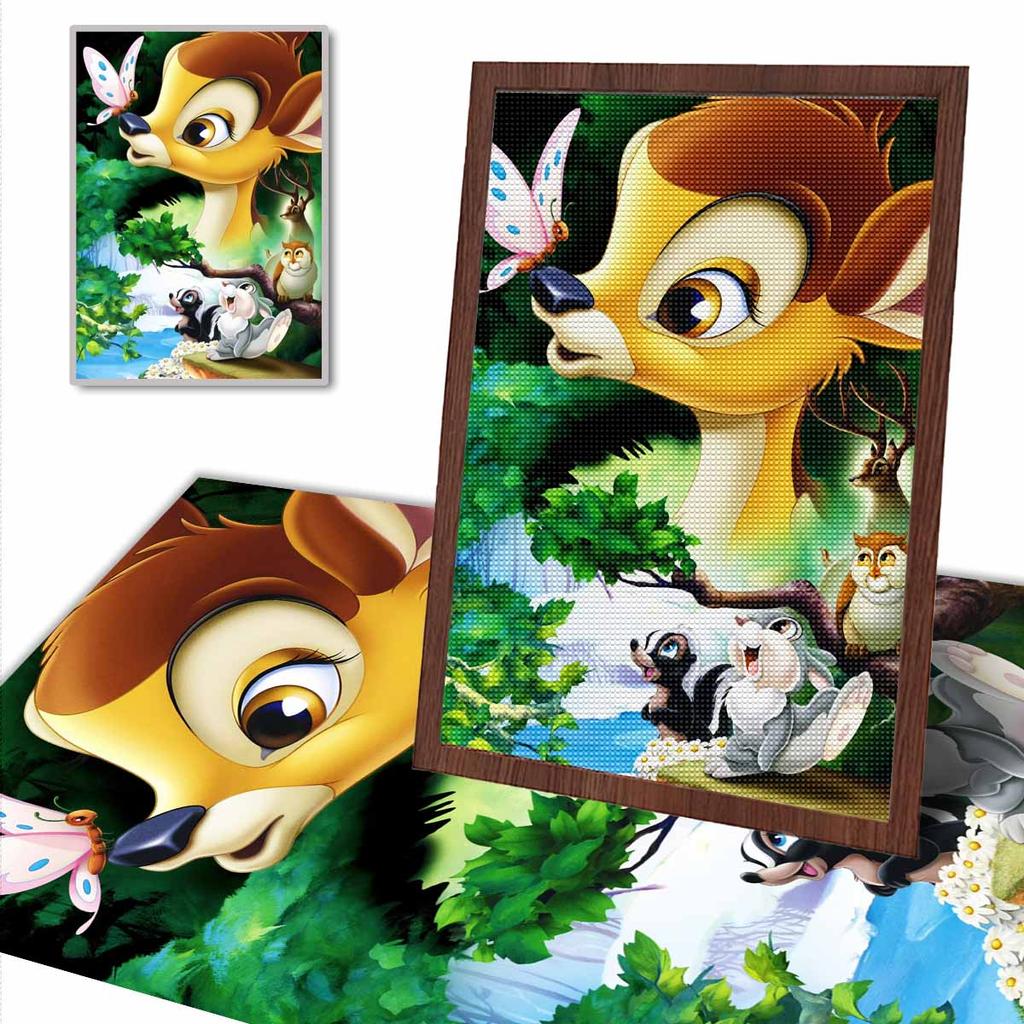 Full Round Diamond Painting The Deer and Its Friends Art Rhinestone Picture Mosaic DIY 5D Cross Stitch Embroidery Home Decoration