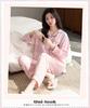 PHOLEEY Pajama Set with Long Loungewear for Spring and Cute Pattern Women's 2-Piece Bra, Polyester, Open-Front, Sleeves, Autumn,