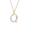 Luxury 26 Letter Necklace Women Unique Design White Zircon Crystal Collarbone Chain Party Jewelry Christmas Gift