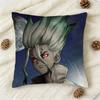 Anime Dr Stone  Senku Ishigami Doublesided Printed Square Decorative Cushion Cover for Sofa Living Room Home Decor