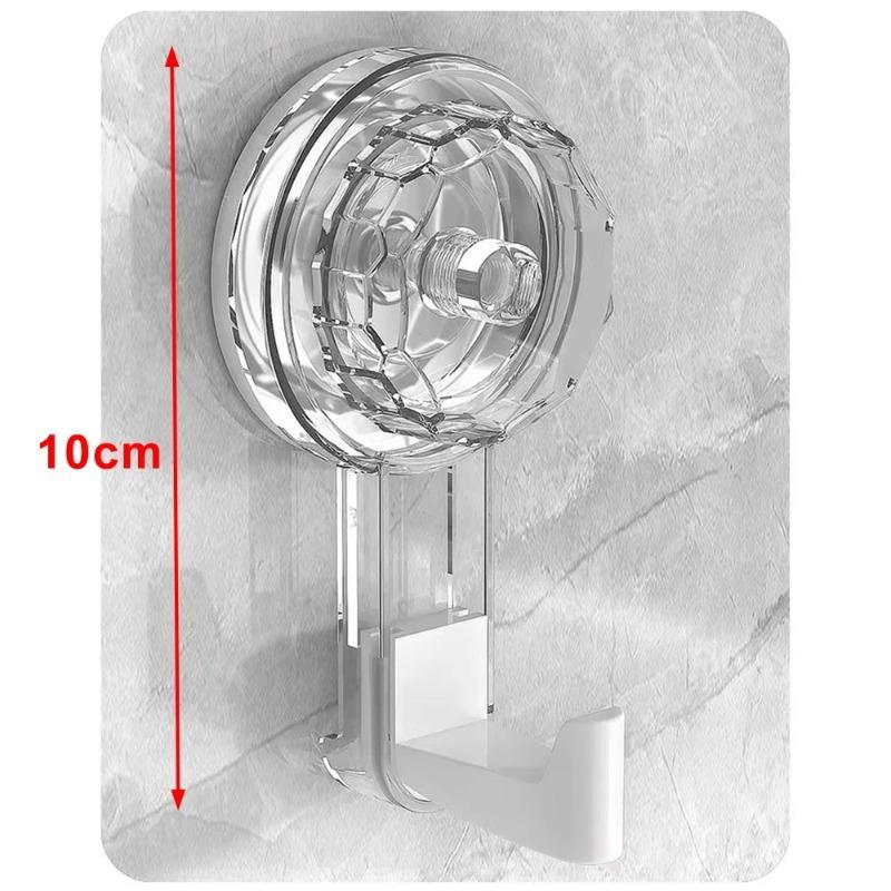 Transparent Suction Cup Hook, No-drill, No-trace, Rotating Adhesive for Bathroom Doors, Wall-mounted for Towels and Clothes