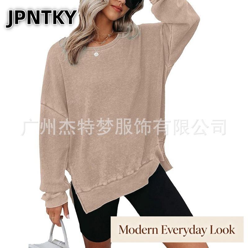 JPNTKY Women's Fashion Casual O-Neck Long Sleeve Blouses & Shirts