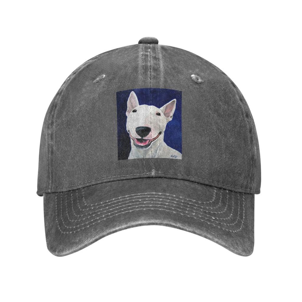 Bull Terrier Unconditional Denim Fabric Cap Casual Baseball Caps Adjustable Hat Summer Unisex Baseball Hats