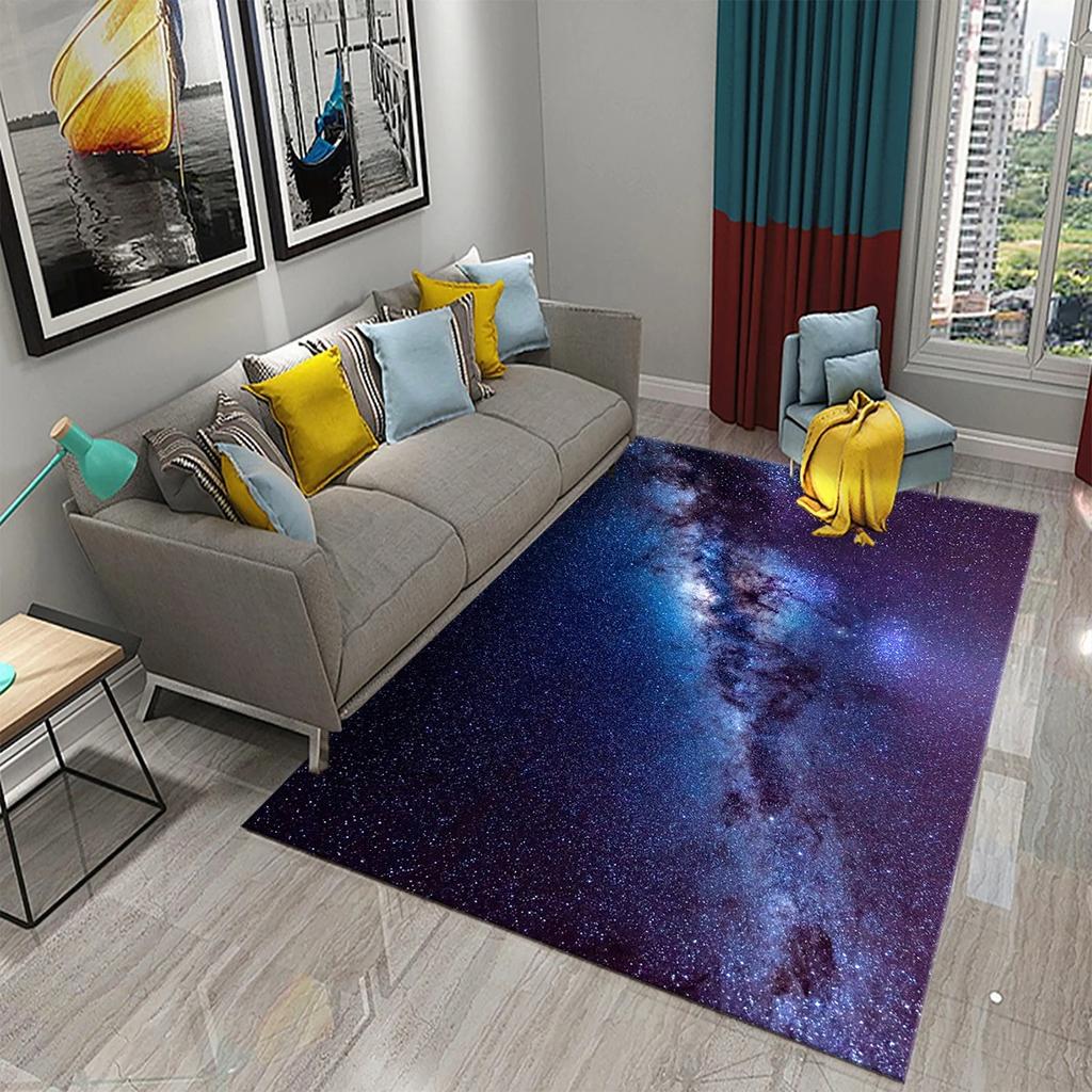 Star Carpet Space Galaxy Area Rug For Living Room Coffee Chair Bedroom Bathroom Entrance Non-Slip Home Decor