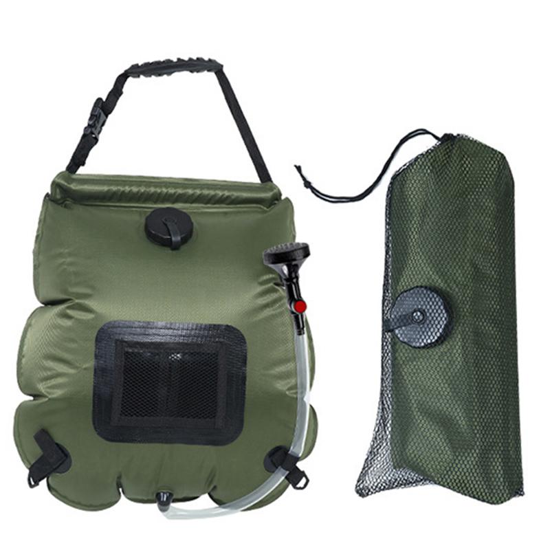 Tragbare Solarduschtasche Große Kapazität Faltbar Camping Wassersack mit Aufbewahrungs-Netzbeutel