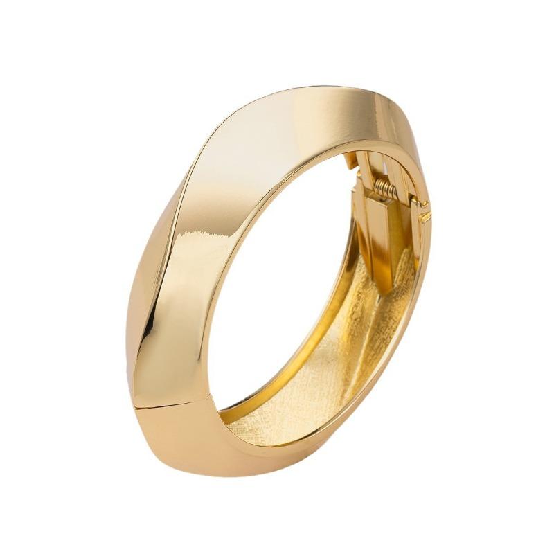 Fashion Accessories: Glossy Spring Opening Bracelet, Glossy Metallic Wind Bracelet, Round Hand Ornament