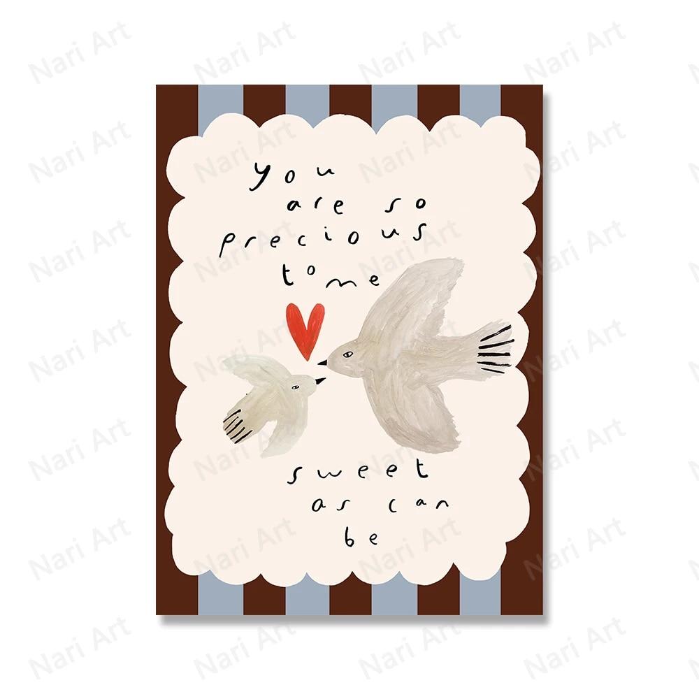 Kreslená myš Gepard Panda Bird Nástenné umenie Obraz na plátne Severské plagáty a obrazy Kvety Citáty Obrazy pre detskú izbu Dekor Bez rámu