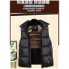 Unisex Black Puffer Vest With Hood Warm Cotton-Padded Sleeveless Jacket Winter Casual Wear