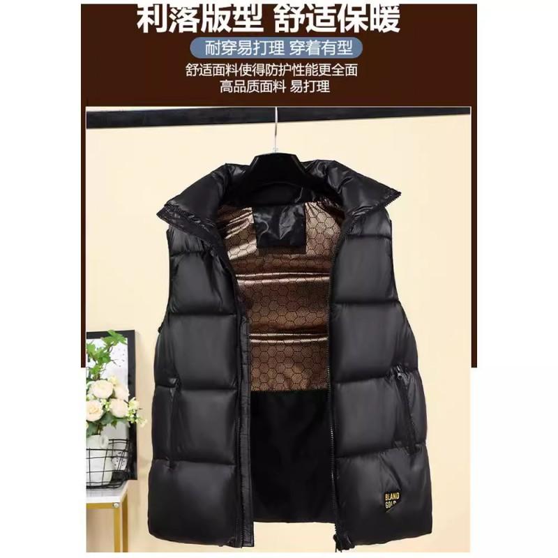 Unisex Black Puffer Vest With Hood Warm Cotton-Padded Sleeveless Jacket Winter Casual Wear