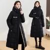 Thickened Winter Hooded Long Padded Jacket Slim Waist Design Warm Coat for Ladies