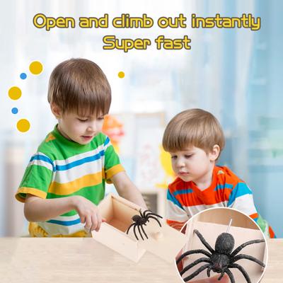 Halloween Spider Scared Wooden Box Prank Toy Funny Spoof Trick Spider Box Toy Halloween Scary Spider Jumps Out Great Party Gag Gift