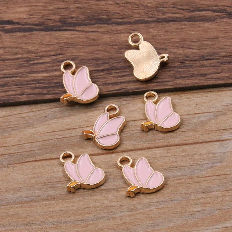 4 Colors DIY Alloy Jewelry: KC Gold Enamel Butterfly Pendant Charm