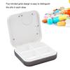 4 Grid Daily Medicine Tablet Pills Storage Box Organizer Case Container with Timer (White Grey)
