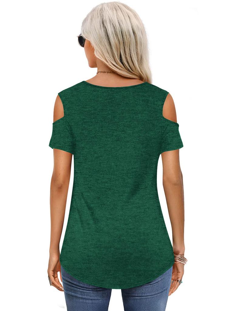 Women's 2023 Fashion Off-the-Shoulder Short Sleeve T-shirt