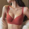 Übergröße Damen Nahtloser Push-Up BH Lässig Einfarbig Basic Bralette Bequeme Kabellose Unterwäsche