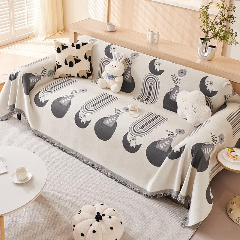 Sofabezug aus Chenille mit Cartoon-Motiv, kreativ, für alle Jahreszeiten, universell einsetzbar, kratzfest, antihaftbeschichtet, aus Wolle, vollständig bezogen, Stoffbezug