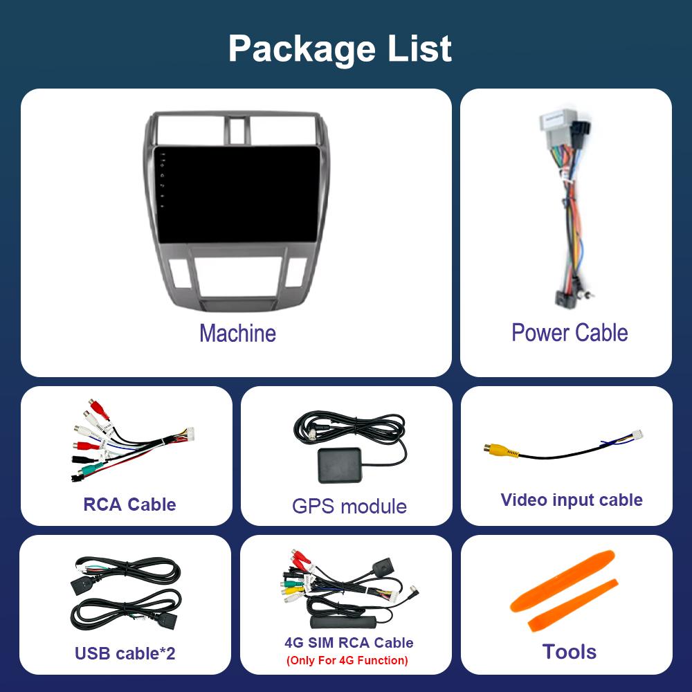 For Honda City 2008 - 2013 Android System Car Video Multimedia Player GPS 10.1 Inch 2.5D Screen  DSP Stereo 4G WiFi GPS Navi