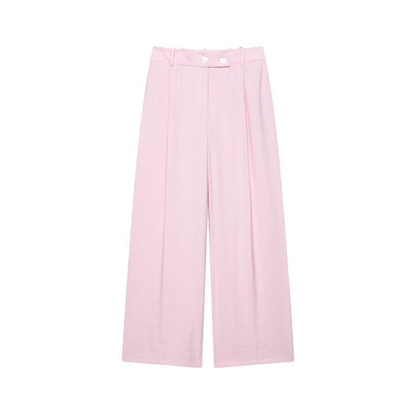 Jnleaog Autumn New Women's Clothing European and American Style Design Double Placket Hanging Collar Vest Wide Leg Pants 1608124
