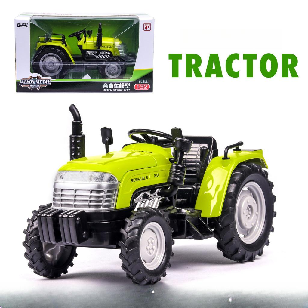 1:32 Farm Specific Tractor Alloy Model Toy Car Sound Light Doors Opened Pull Back Farmer's Cars Models Kids Birthday Gifts