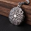 European and American Style Viking Odin Compass Rune Pendant Necklace Stainless Steel Men's and Women's Fashion Titanium Steel Jewelry Pendant