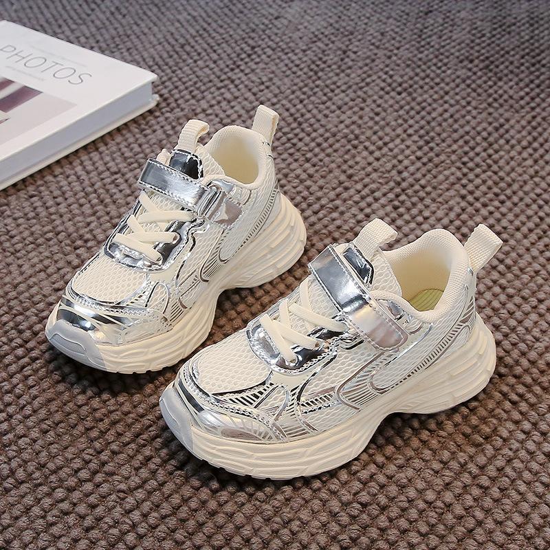 

Children s sports shoes mesh spring and autumn new breathable boys dad shoes Velcro girls casual shoes versatile 30
