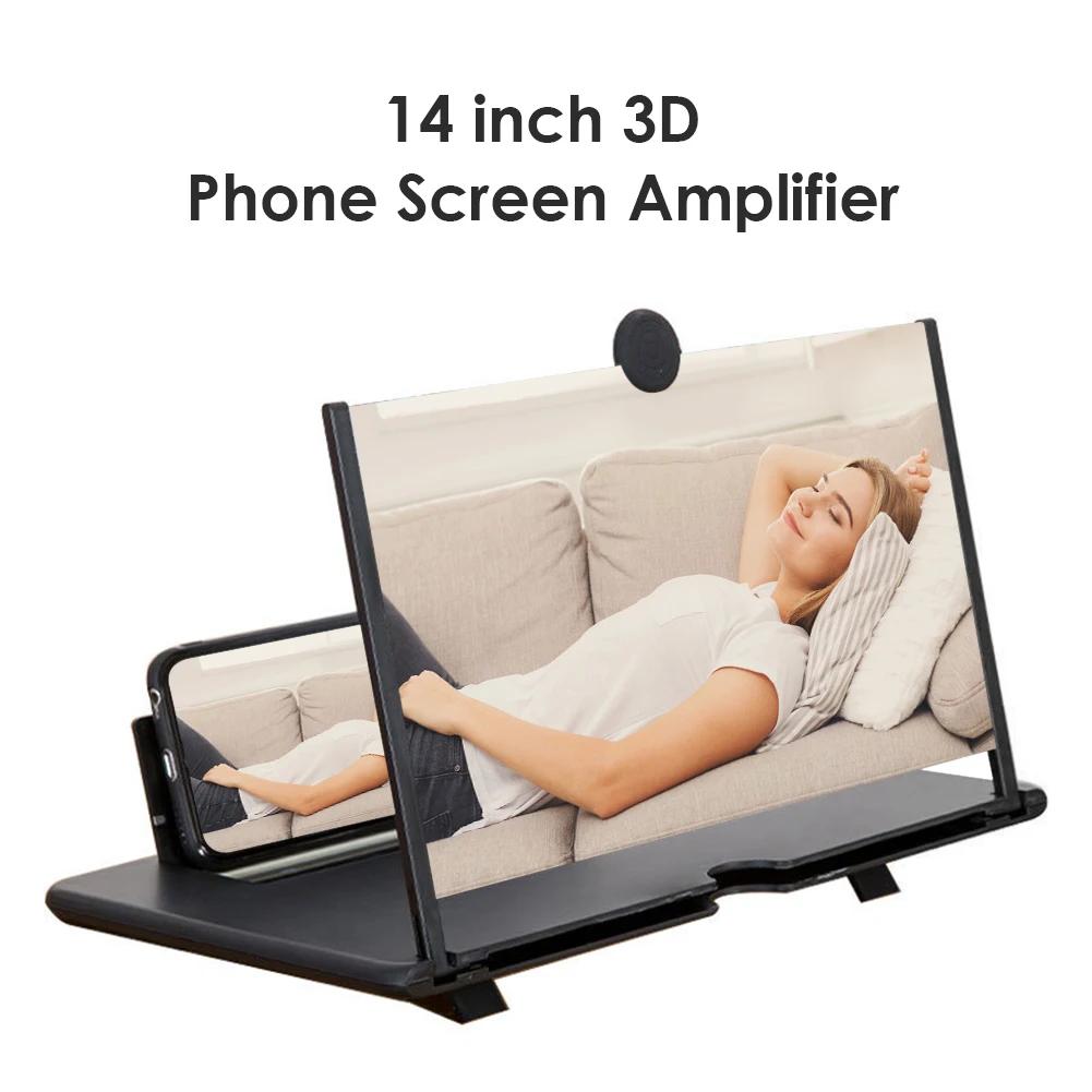 14'' 3D HD Cell Phone Screen Amplifier Folding Mobile Phone Magnifying Glass HD Projector Screen Enlarge Magnifier Phone Holder