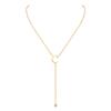 Lariat Initial Necklaces Women, Stainless Steel Long Chain, A- Z Letter With Zirconia Pendant Drop Neckalce, Y-shaped Jewelry