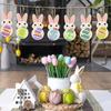 24pcs/set Unfinished Easter Rabbit Craft DIY Color Blank Bunny Wood Slices  Easter Party Crafts