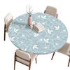 Round Table Cover for Kitchen Dining Table Waterproof Stretchable Tablecloth Stain-Resistant Round Table Mat Wedding Party Home