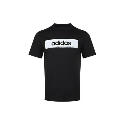 Minimalist Logo Print Short Sleeve T-Shirt Men Tops Black EI4593