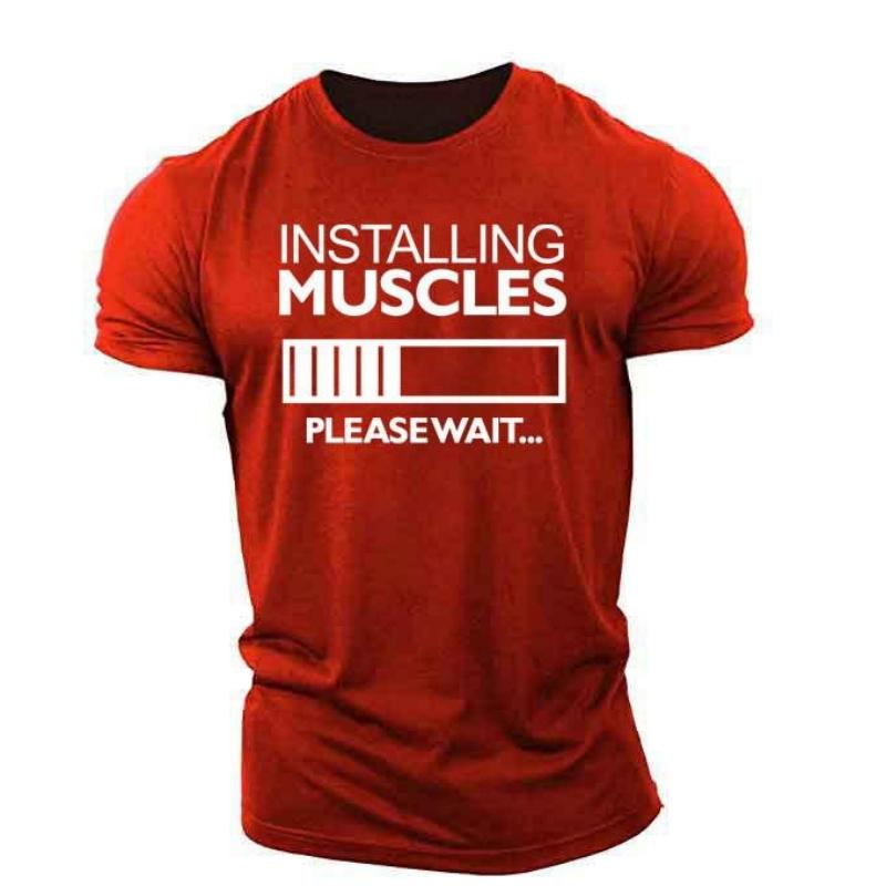 Men's T-shirt 3D Installation Muscle Dazzle Print Top Casual Daily Commuting Top Street Short Sleeve Clothing XXS-6XL