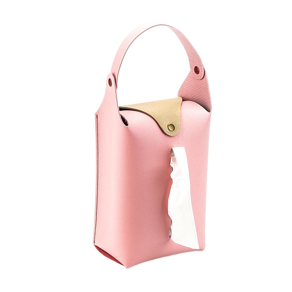 2pcs Colorful PU Leather Tissue Holder Box Hanging Paper Towel Dispenser for Living Room Office and Vehicle Interior