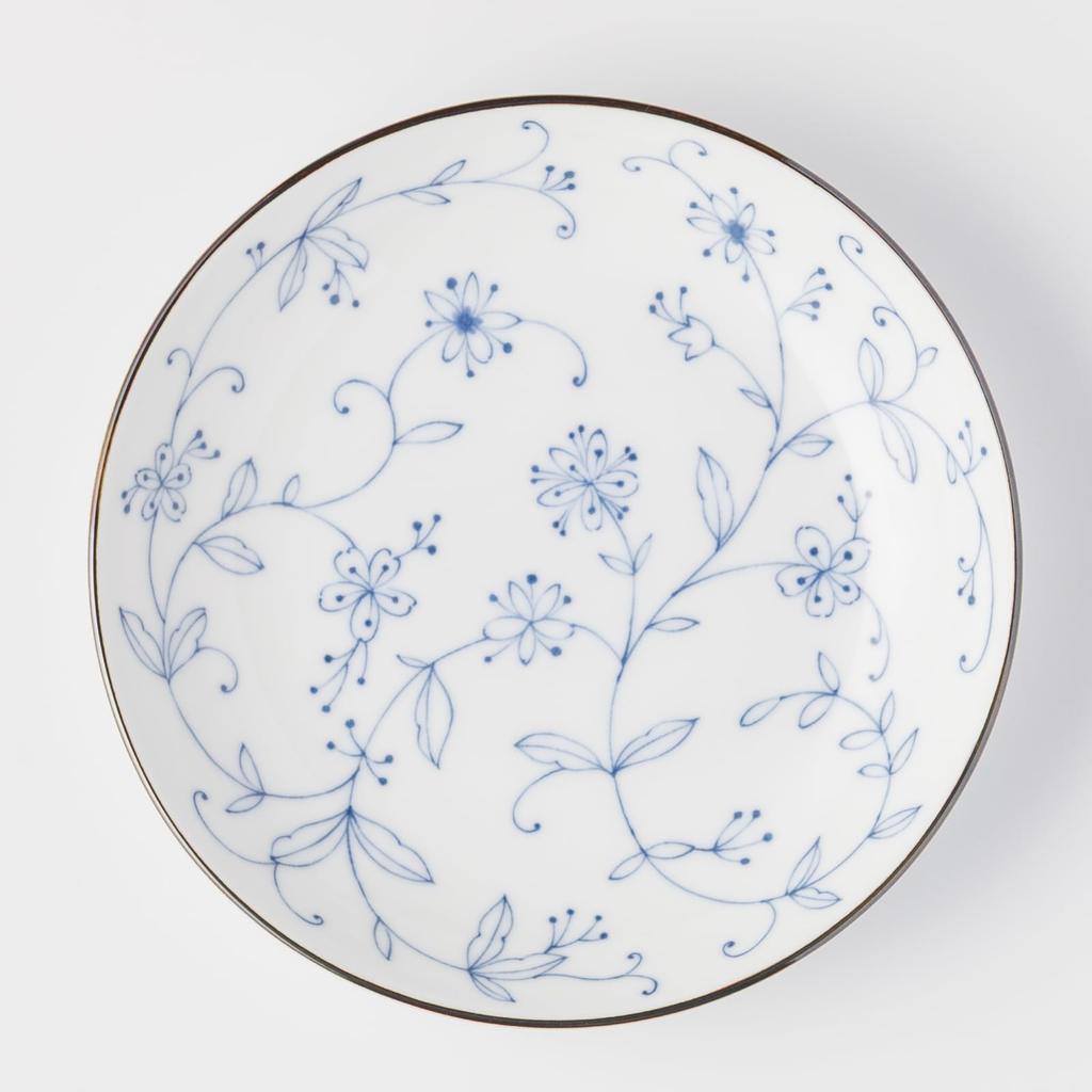 Mino Ware Dinnerware Set of Includes Side Plates and Microwave and Dishwasher Made In Product Number 564616 "Line Arabesque" 5, Plates, Approx. 16.5cm