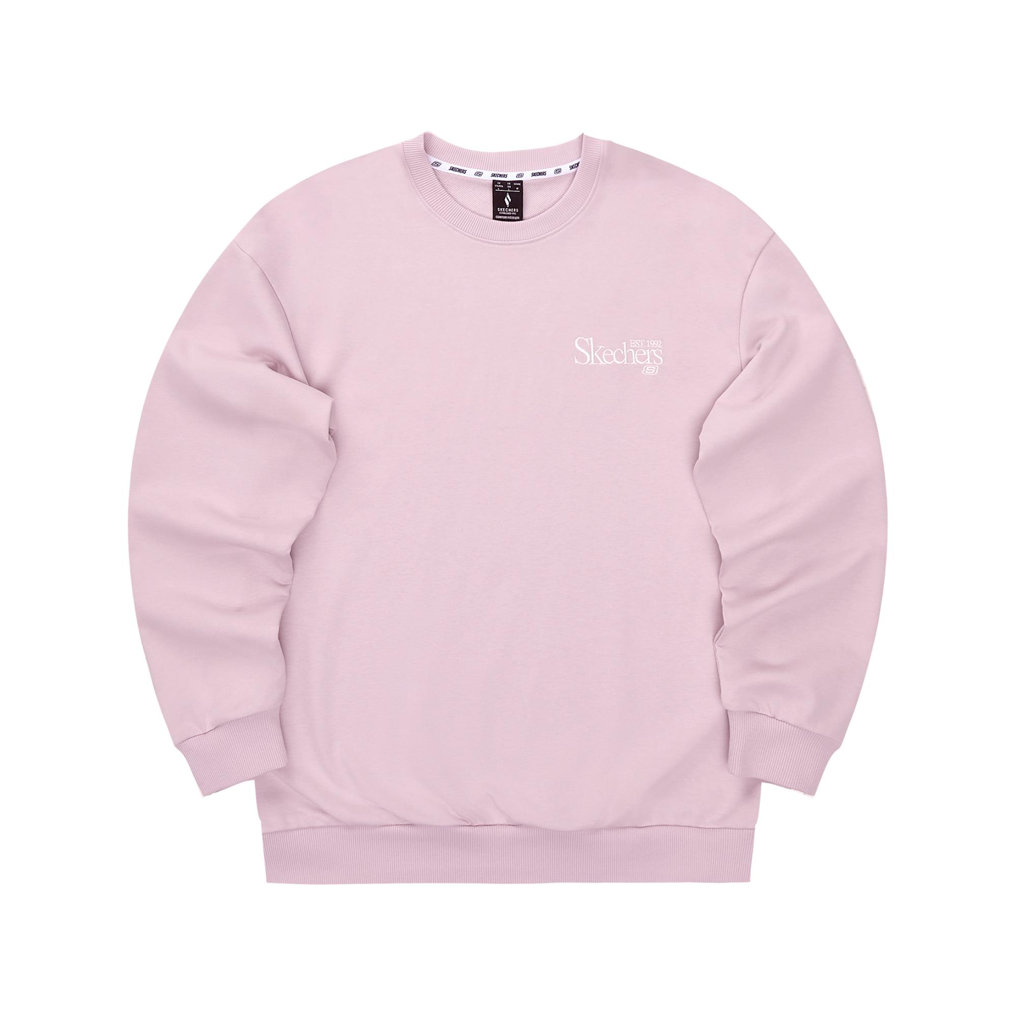 Skechers Simple College Knitted Embroidered Pullover Sweatshirt Unisex Sweatshirts Lavender L324U107-04QT XS
