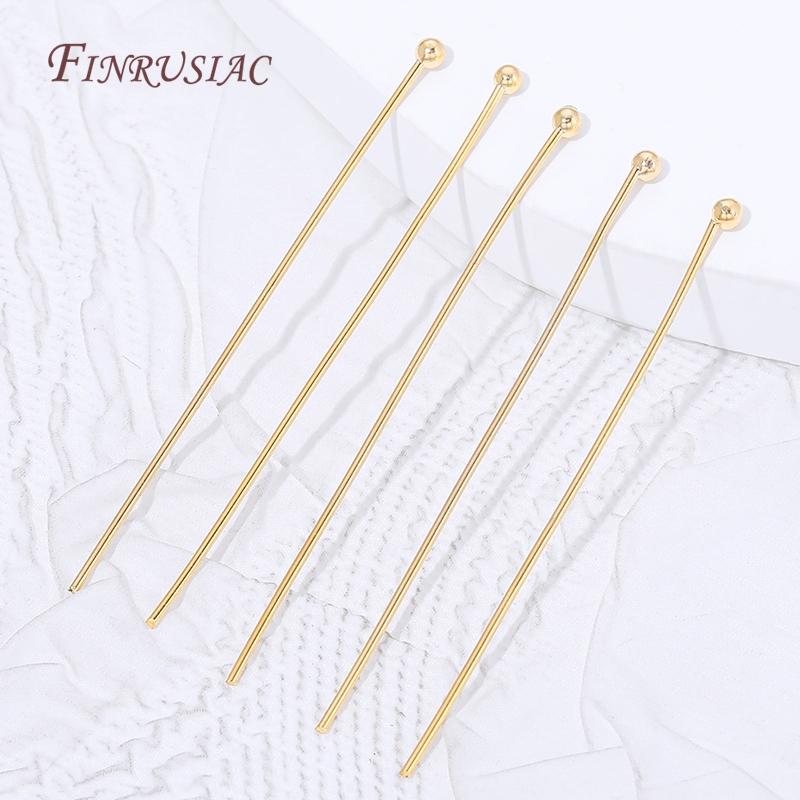 18K Gold Plated Ball Head Pins,Long Stem Beading Pins For Jewelry Making,DIY Craft Jewelry Findings,Earrings Accessories