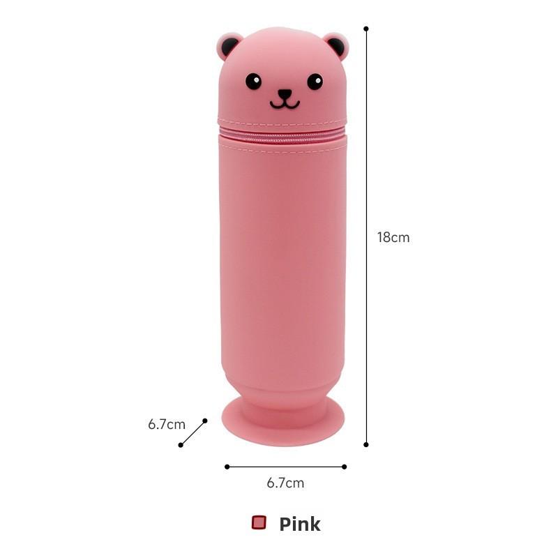 Cute Cartoon Silicone Pencil Case With Expandable Foldable Storage For Students And Kids