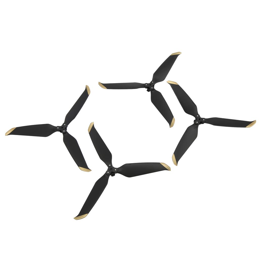 4 Pcs 3 Blade Drone Propeller Replacement Low Noise Drone Propeller Accessories for Air 2Black Gold Edge