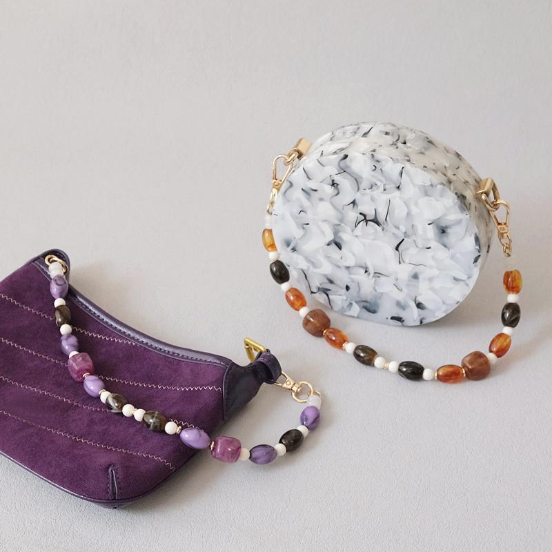 New Fashion Woman Bag Accessory Detachable Candy Beaded Chains Cute Acrylic Luxury Strap Women Elegant Bag Acrylic Handle Chain