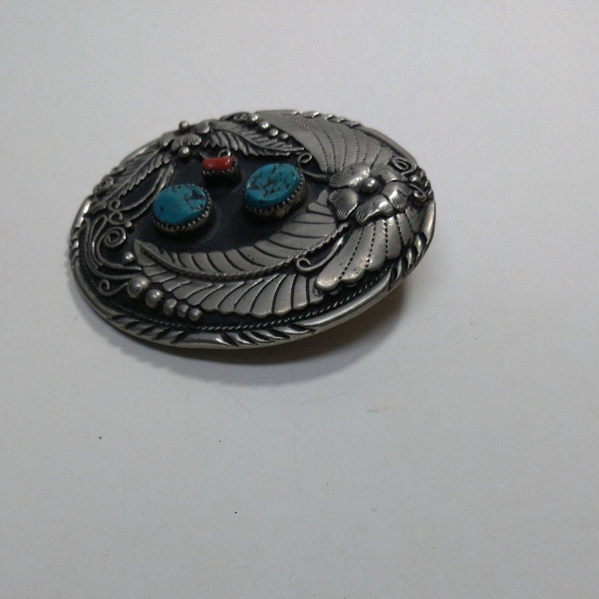 Used Indian Jewelry Turquoise Silver Buckle