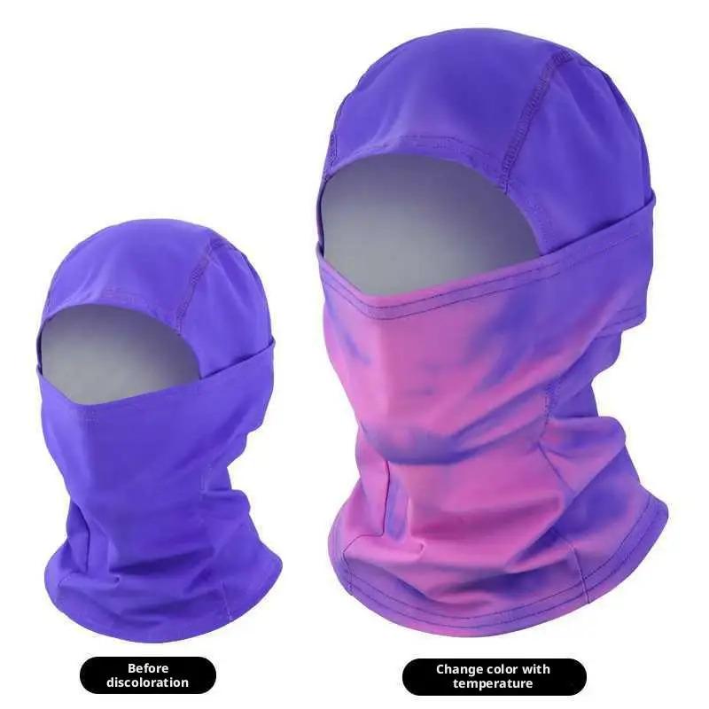 Heat Reactive Balaclava Temperature Sensitive Color Change Ski Mask Full Head Wrap Motorcycle For Hiking Cycling Women Men
