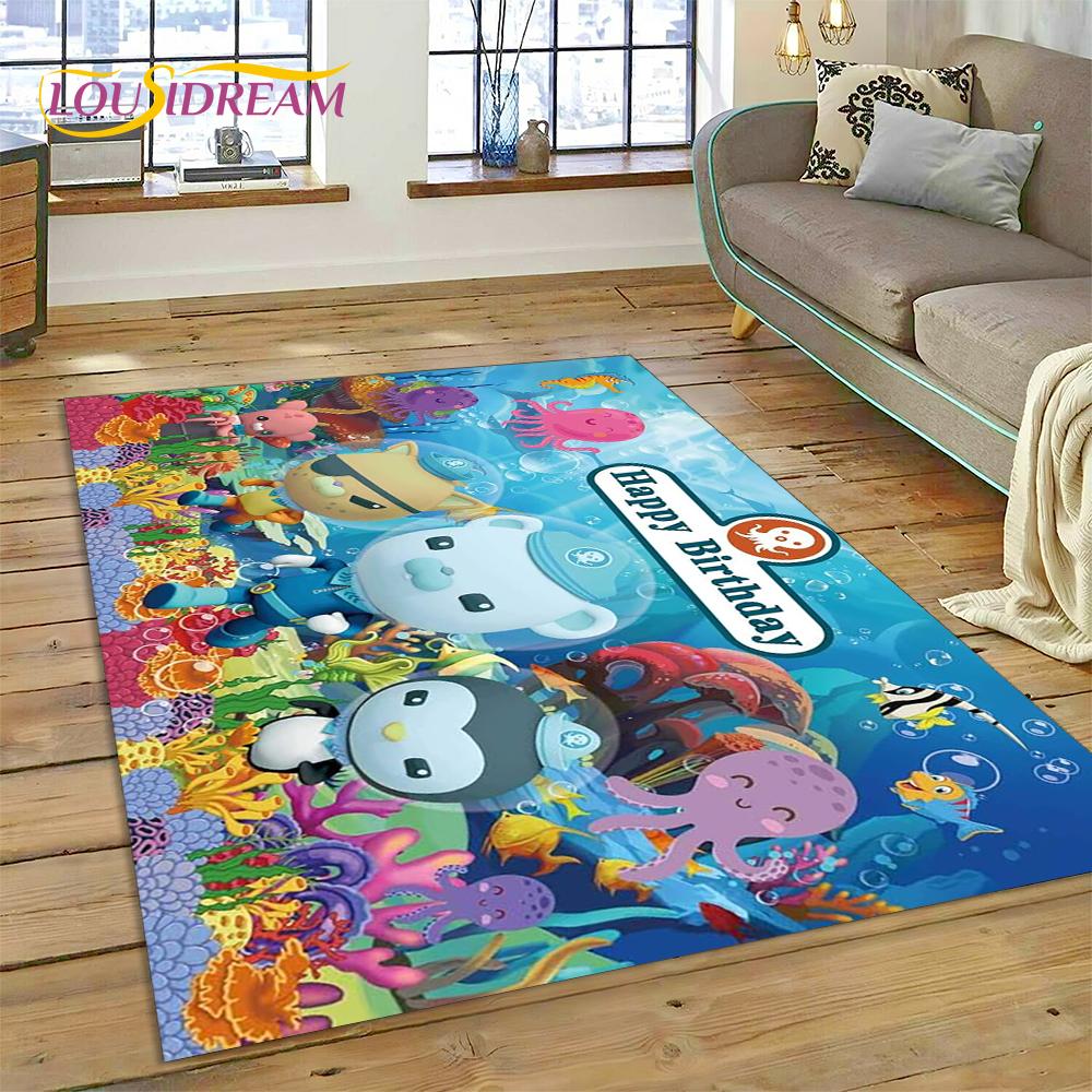 3D kreslený koberec The Octonauts Barnacles, Koberec do obývacího pokoje, ložnice, k pohovce, rohožka, Dekorace, Dětská protiskluzová podlahová rohož