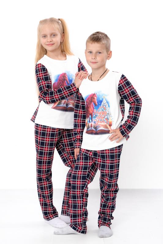 Pajama Set (kids) – Warm Top & Pants with New Year Print, Winter, 6076-F-2 HC