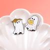 Cute And Quirky Cartoon Ghost Reading Series Alloy Brooch Fun Halloween Themed Pin