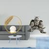 Crystal Owl Ball Metal Sculpture Figurine Desk Tabletop Ornament Statue Stand for Living Room