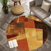 Abstraktes Geometrisches Muster Runder Teppich Flanell Weich Heimdekoration Wohnzimmer Schlafzimmer Arbeitszimmer Büro Rutschfester Boden Teppich Modernes Design