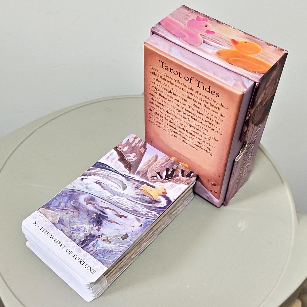 Tarot of Tides: The Adventures of A Duck Named Bob 12*7cm ―Unique 78-Card Tarot Deck In Rigid Box - Double-embossed Cardstock