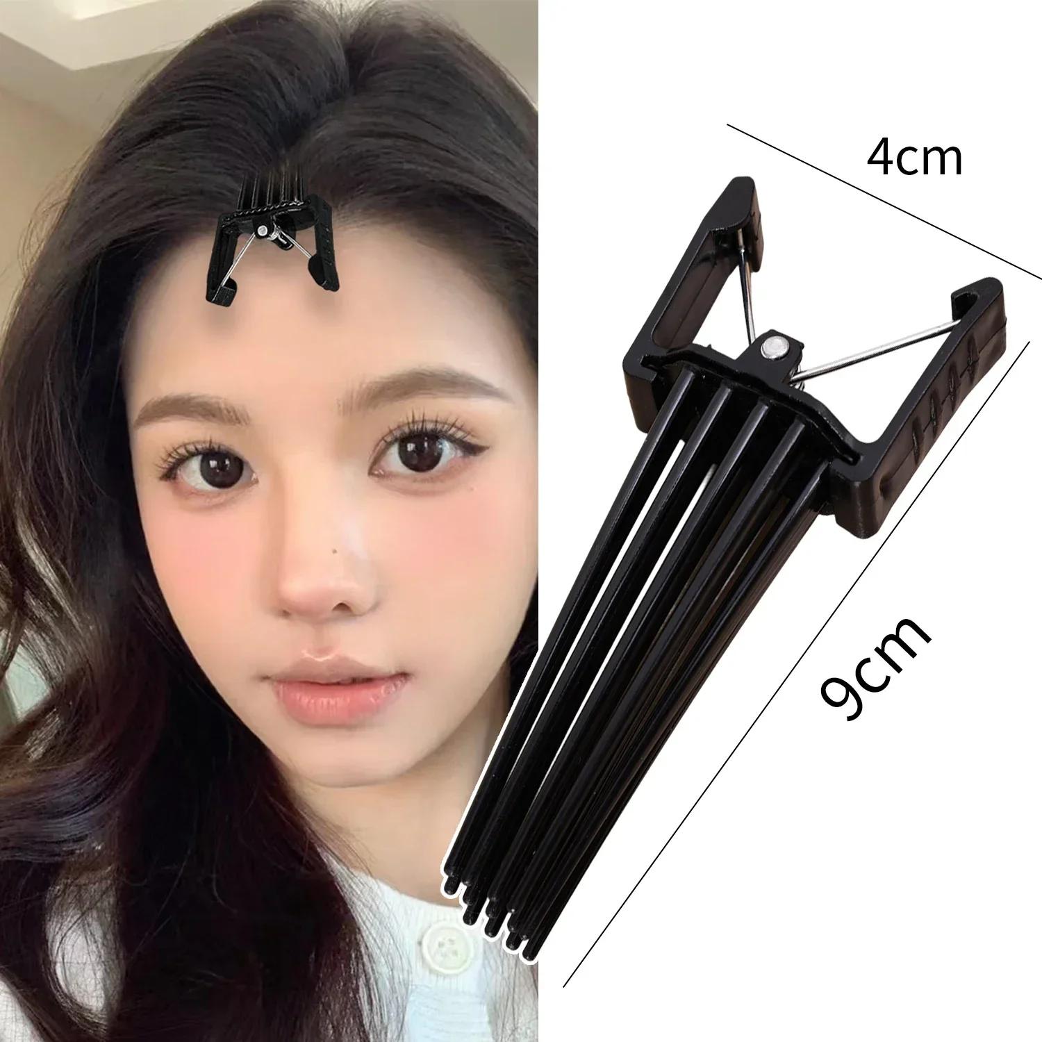 

2pcs Korean Black White Fluffy Hair Roots Clips Comb Lazy Hair Top Styling Curling Barrel Portable Hairclip Comb for Women Men чёрный