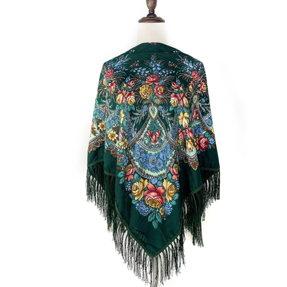 Tourism Ethnic Style Scarf Sun Shading And Sun Protection Printed Tassel Shawl