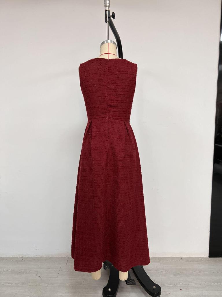 European & American Women's Elegant Solid Color Long Dress - New Fashion, Sophisticated Style.