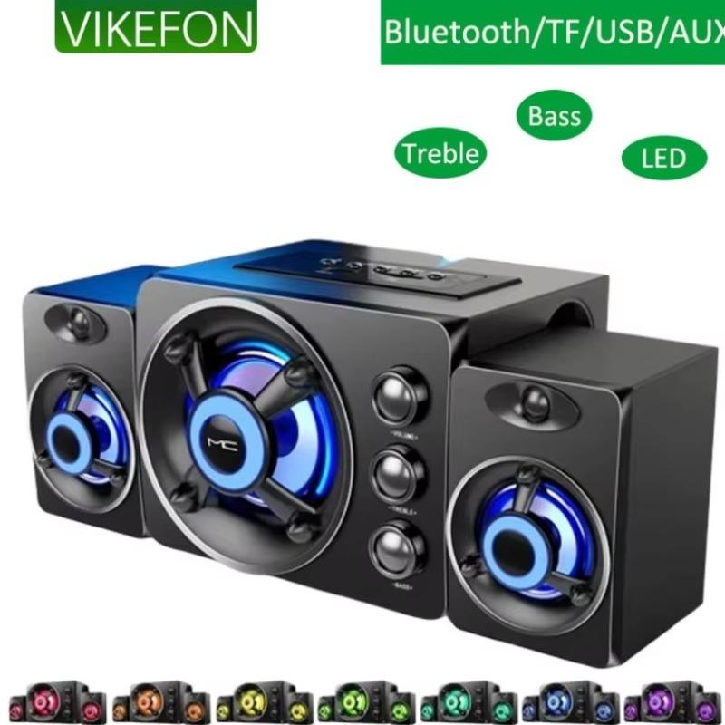 Upgrade HIFI 3D Stereo Speakers With LED Light AUX USB Wired Wireless Bluetooeh 5.0 Audio Home Theater Surround Sound Bar TV